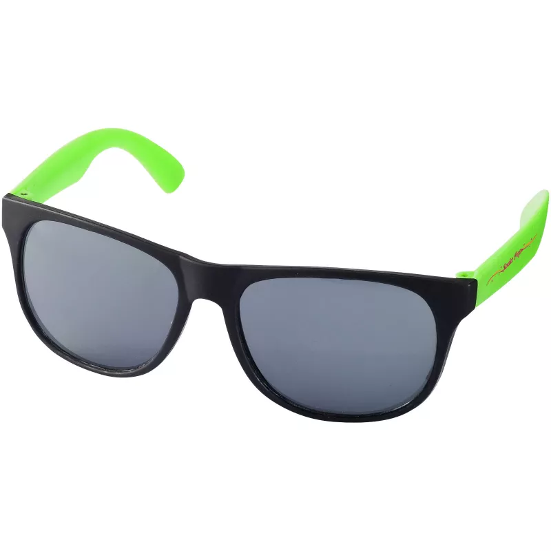 Reklamowe okulary przeciwsłoneczne RETRO - Czarny-Neonowy zielony (10034404)