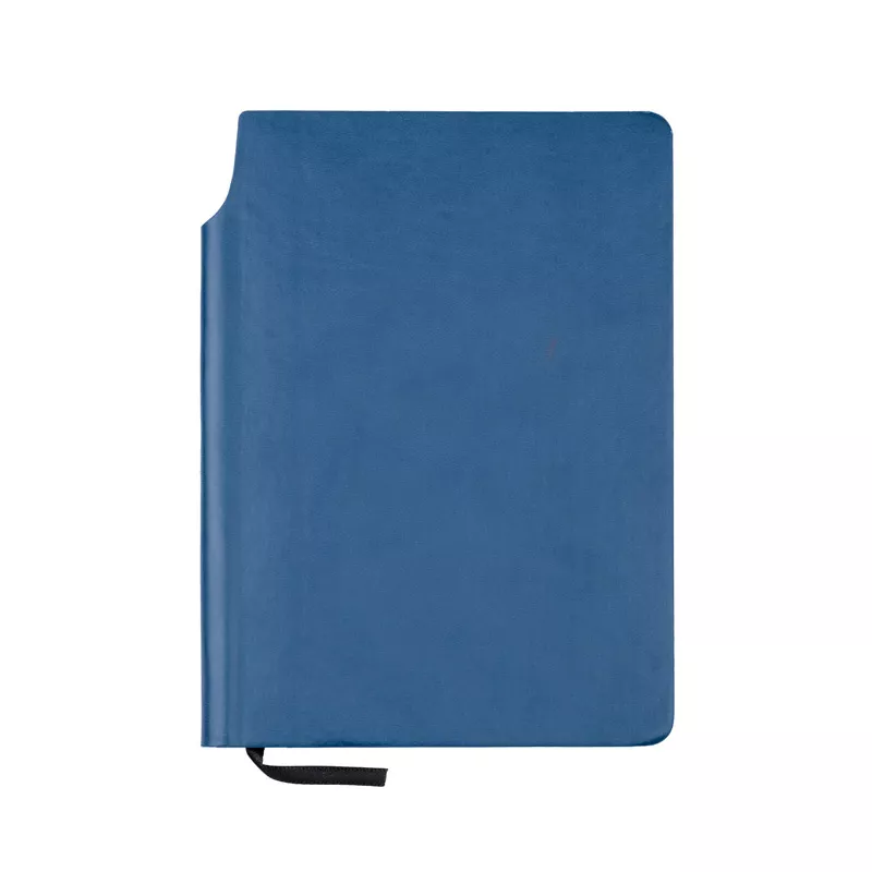 Niebieski notes moli A5 w miękkiej okładce z miejscem na długopis