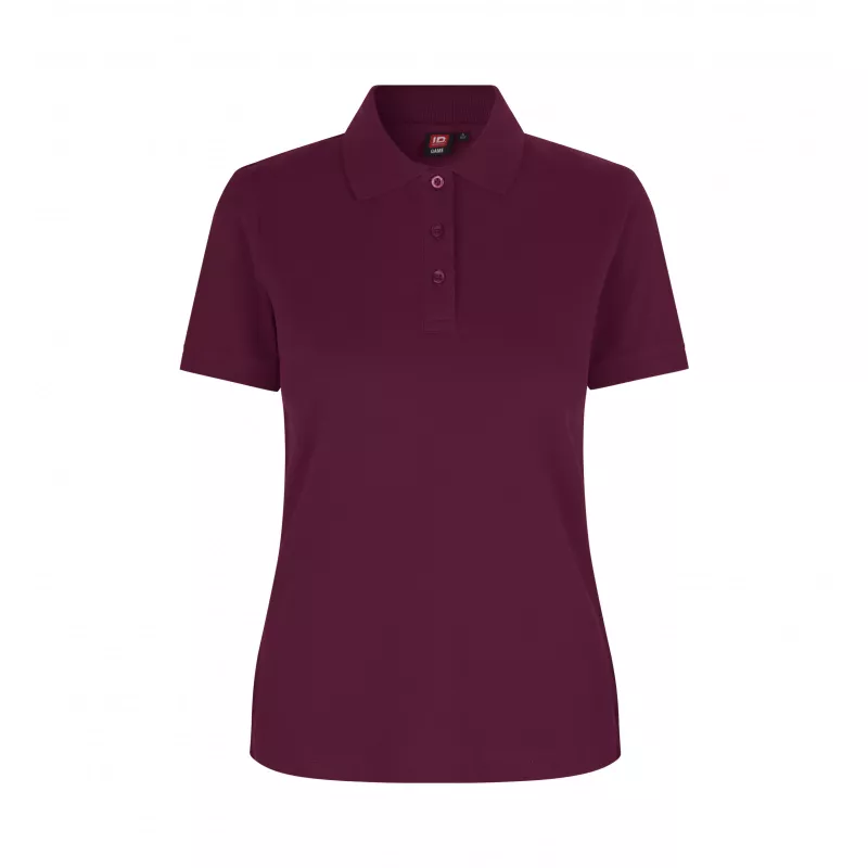 Koszulka bawełniana damska 210 g/m² ID Polo/stretch 527 - Bordeaux (0527-BORDEAUX)