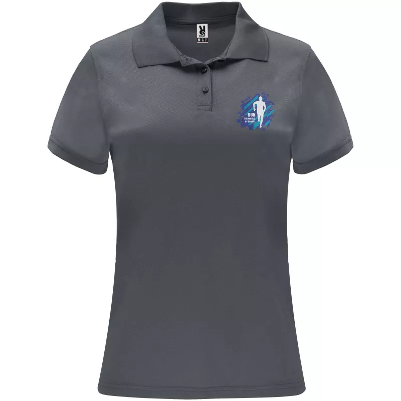 Damska sportowa koszulka polo z poliestru 150 g/m² ROLY MONZHA WOMAN 0410 - Lead (R0410-LEAD)