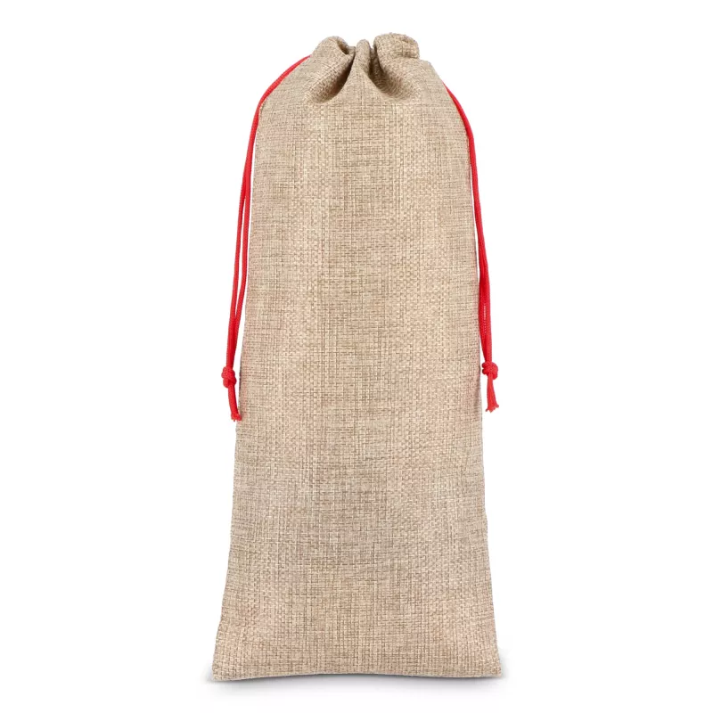 Torebka na wino w stylu juty 14x34cm - naturalny-t (LT90277-N0094)
