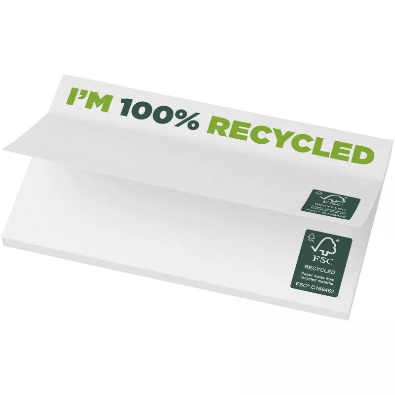 Karteczki samoprzylepne z recyklingu o wymiarach 127 x 75 mm Sticky-Mate® - Biały (21288-WHITE)