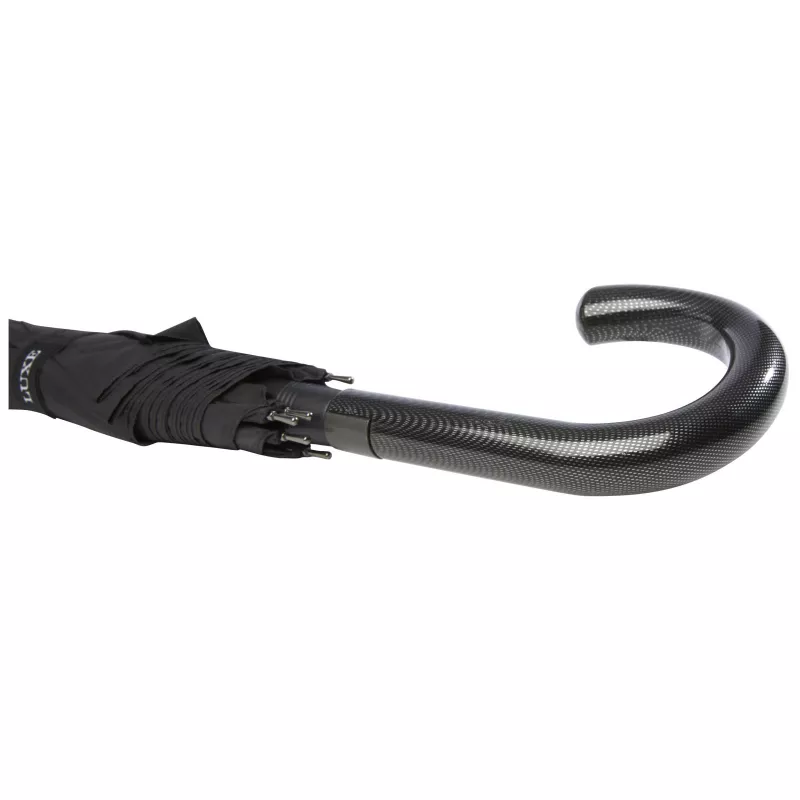 Fontana parasol z funkcją automatycznego otwierania, w optyce karbonowej i z przekrzywioną rączką o wymiarach 23" - Czarny (10941390)