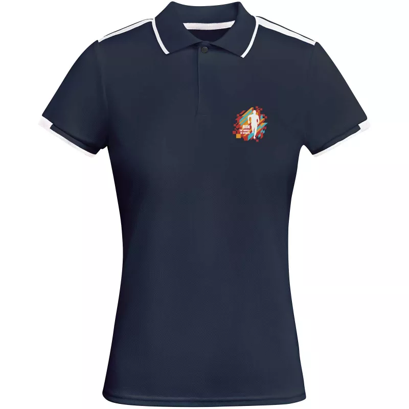 Tamil sportowa koszulka damska polo z krótkim rękawem - Biały-Navy Blue (R0409-NAVYBLUE-WHITE)