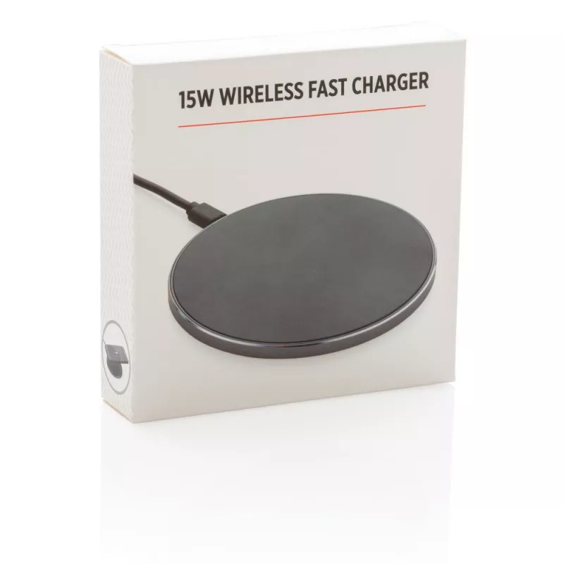 Szybka ładowarka bezprzewodowa 15W - czarny, szary (P308.311)