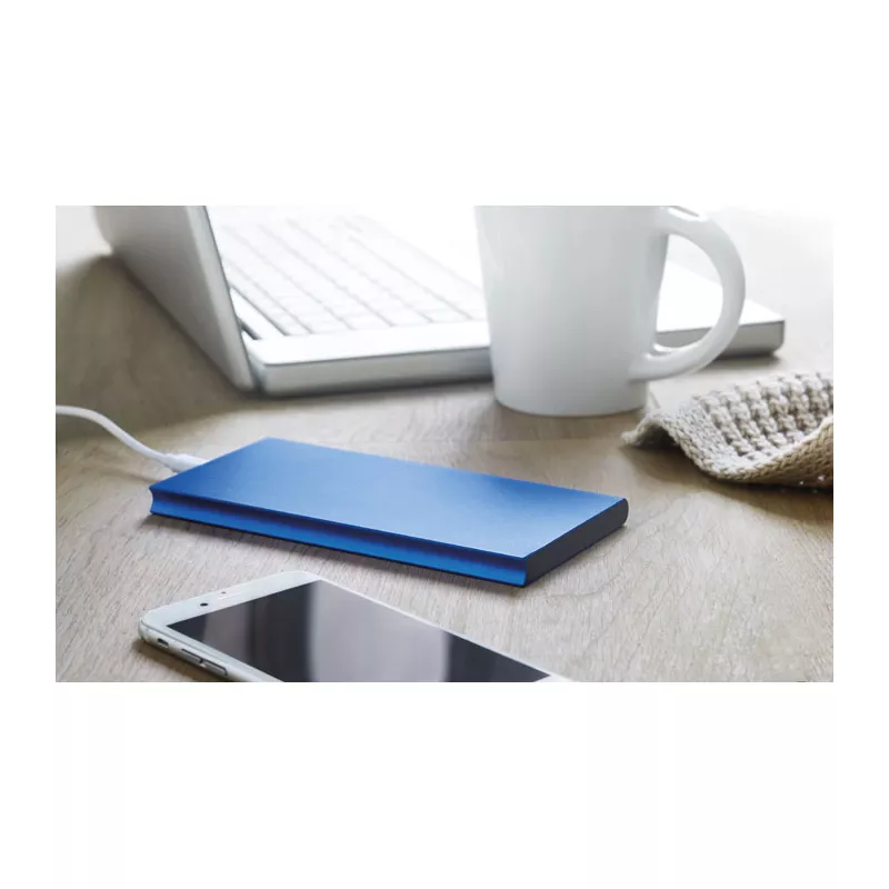 Powerbank płaski aluminiowy 8000 mAh POWERFLAT8 - Niebieski (MO8839-37)