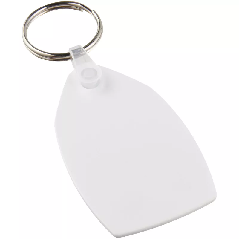 Tait łańcuch do kluczy z recyklingu w kształcie prostokąta - Biały (21047601)