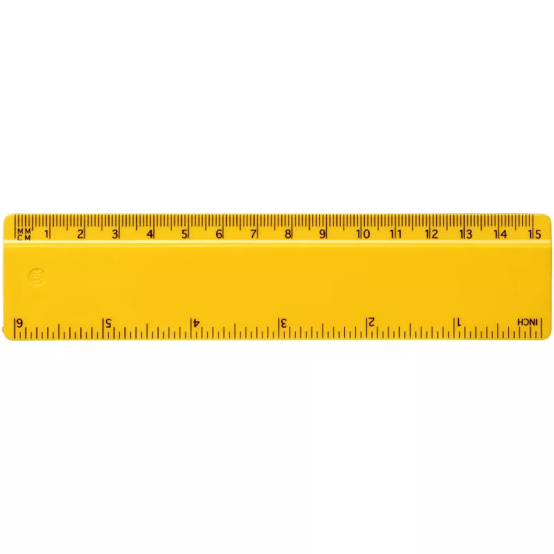 Linijka Renzo o długości 15 cm wykonana z tworzywa sztucznego - Żółty (21053606)