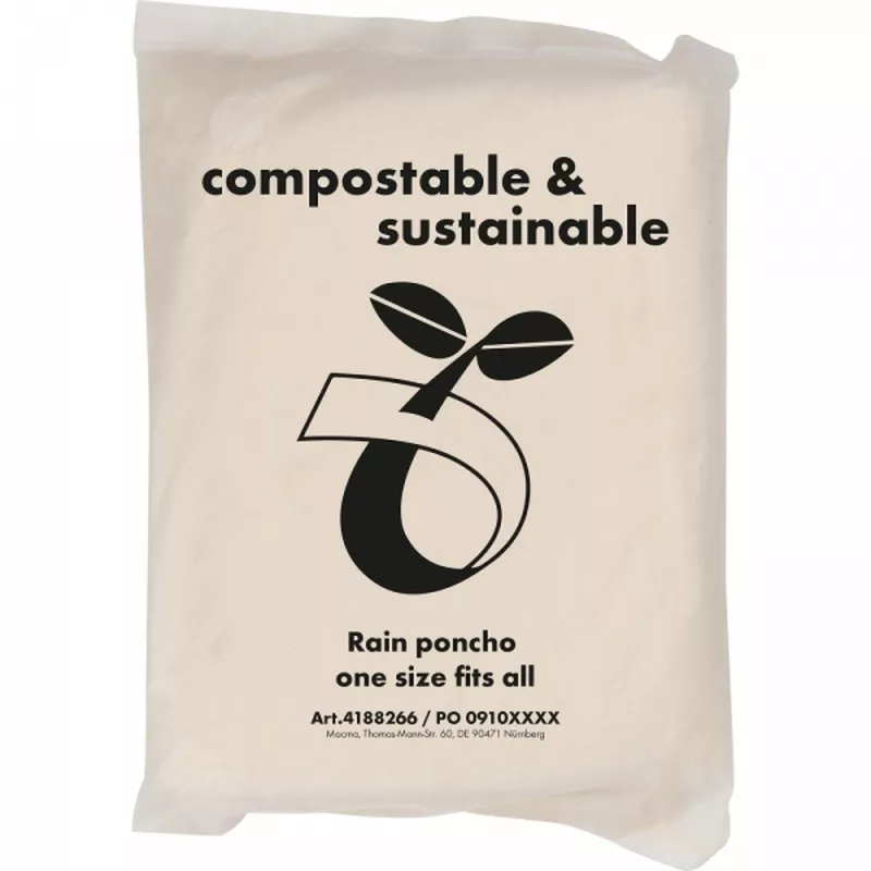 Poncho przeciwdeszczowe biodegradowalne DAVIDE - przeźroczysty (4188266)