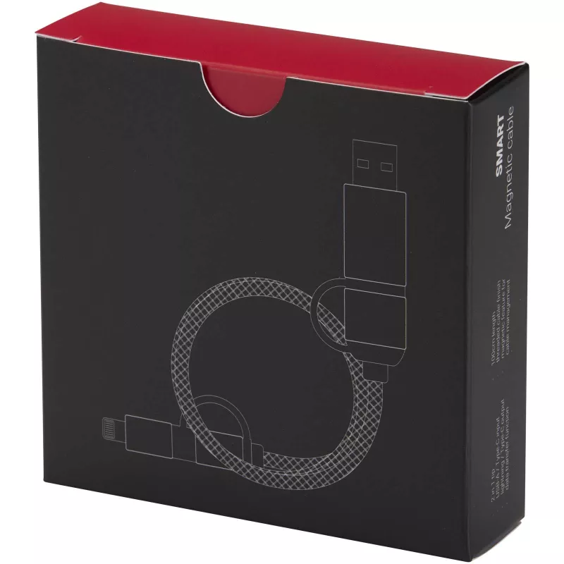 SMART 65 W, magnetyczny kabel ładujący 5 w 1, długość 100 cm, certyfikowany zgodnie ze standardem RCS  - Czarny (12449590)
