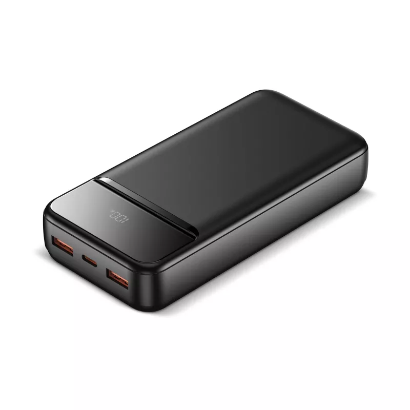 Powerbank Nolu z wyświetlaczem LED 20000 mAh - czarny (LT95519-N0002)