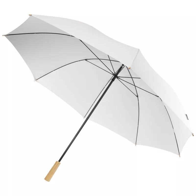 Wiatroodporny parasol golfowy Ø130 cm Romee  z PET z recyklingu - Biały (10940901)