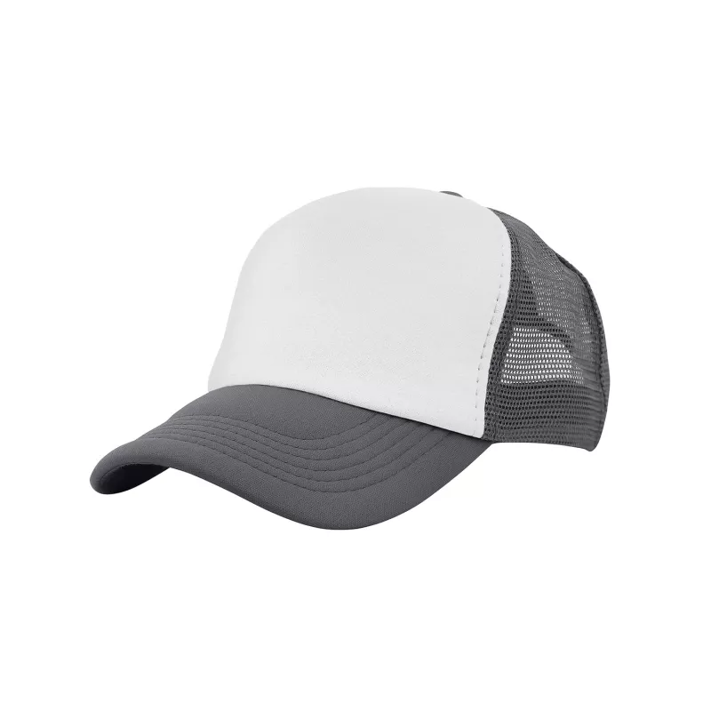 Czapka z daszkiem typu trucker z poliestru 120 g/m² #3803 - Biało-grafitowy (HW-3803-WHITE/CHARCOAL)