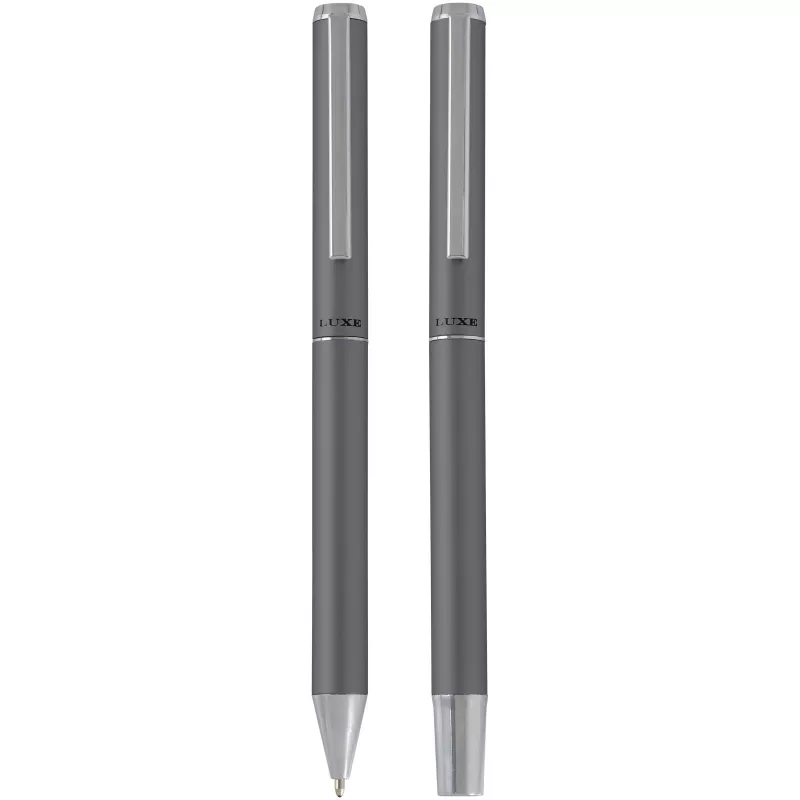 Lucetto zestaw upominkowy obejmujący długopis kulkowy z aluminium z recyklingu i pióro kulkowe - Szary (10783882)