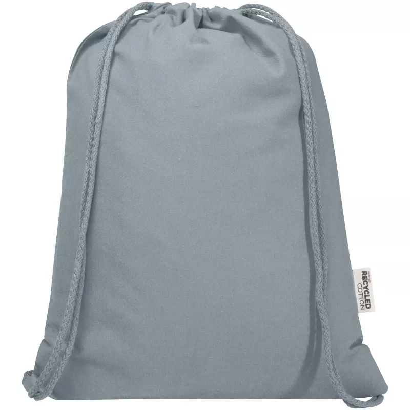 Oregon Blend torba ściągana sznurkiem z materiału materiału z recyklingu, 140 g/m², 5 l, posiadająca certyfikat GRS - Szary (12076182)