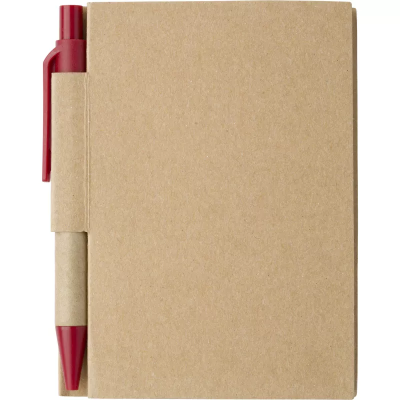 Notatnik ok. A7 z długopisem - czerwony (V2687-05)