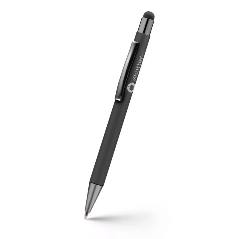 Długopis aluminiowy z touch pen-em | Ida - czarny (V1376-03)