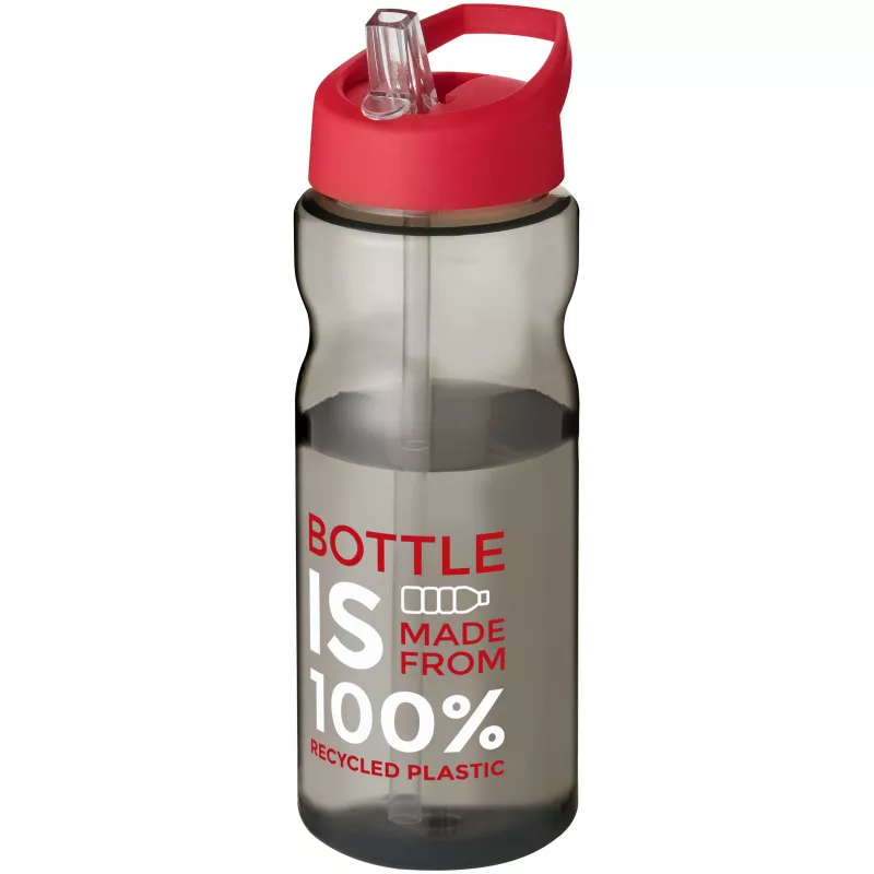 Bidon H2O Eco o pojemności 650 ml z wieczkiem z dzióbkiem - Ciemnografitowy-Czerwony (21009905)