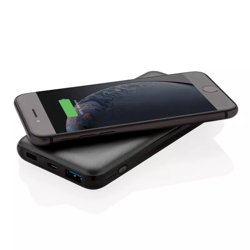 Bezprzewodowy power bank 10000 mAh z PD - szary (P322.142)