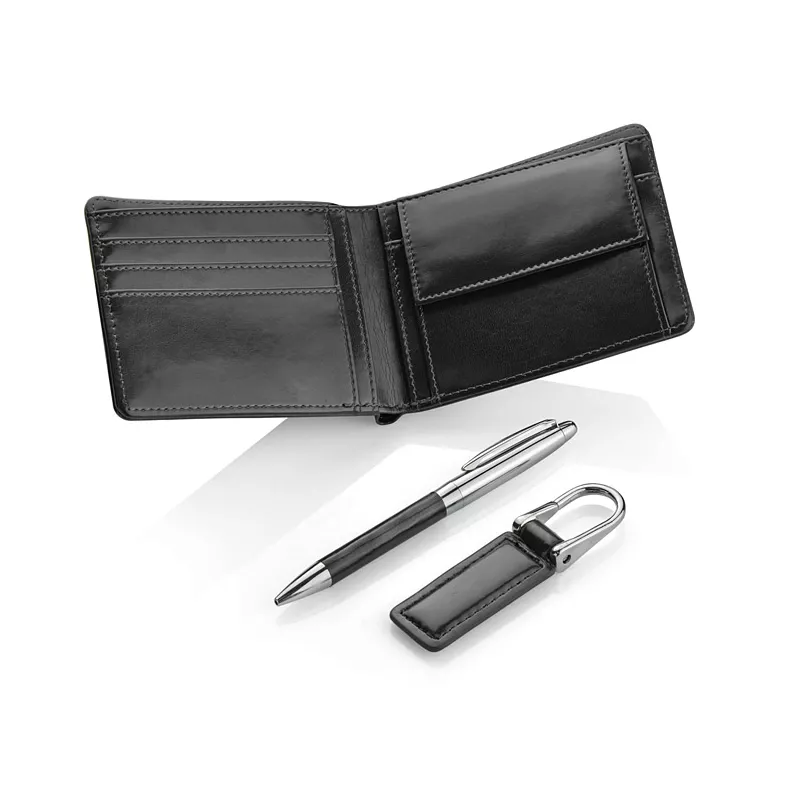 Zestaw upominkowy portfel, brelok, długopis MARCUS - czarny (17600-02)