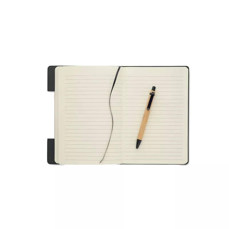 Notes A5 80 kartek w linię z długopisem NOTEMIX - Czarny (MO2390-03)