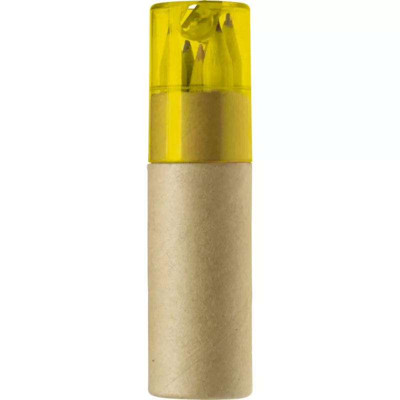 Zestaw kredek, temperówka - żółty (V6111-08)