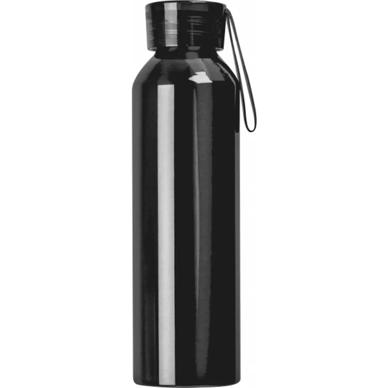 Butelka z aluminium z recyklingu CORK 600 ml - czarny (424703)