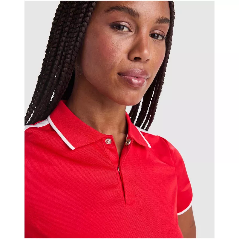 Tamil sportowa koszulka damska polo z krótkim rękawem - Biały-Navy Blue (R0409-NAVYBLUE-WHITE)