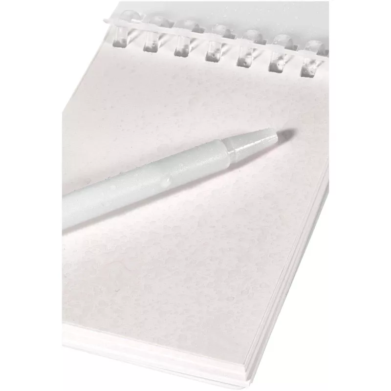 Lig Mini outdoorowy zestaw z notatnikiem w miękkiej okładce z tworzyw sztucznych pochodzących z recyklingu i długopisem (niebieski tusz) - Przezroczysty (10705101)