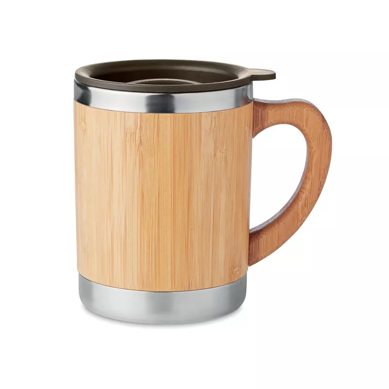 Kubek termiczny w bambusowej obudowie 300 ml MOKKA - Drewna (MO9689-40)