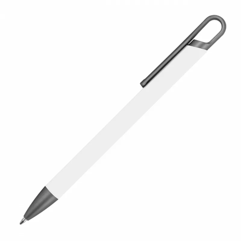 Długopis aluminiowy z recyklingu półżelowy KAROLINE - biały (1444006)