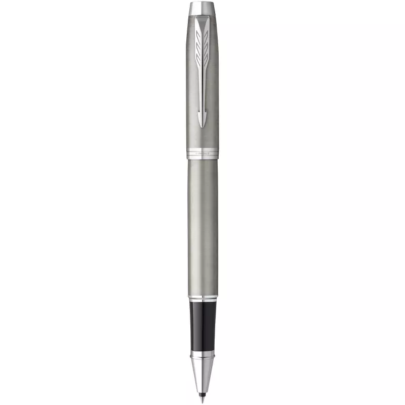 Parker IM Essentials – elegancki zestaw piśmienniczy: pióro i długopis, kolor srebrny - Czarny (10801590)