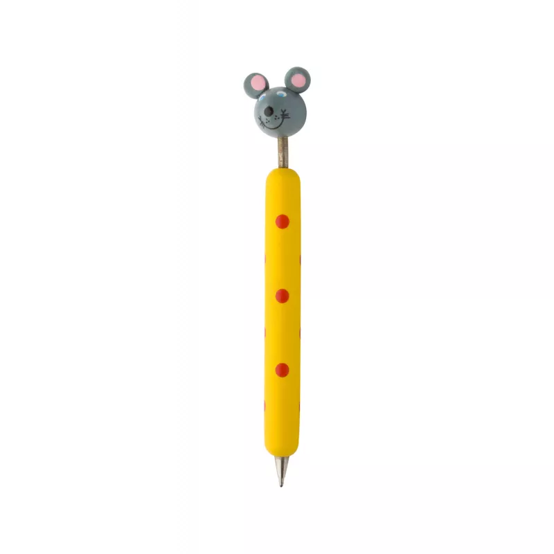 Długopis dla dzieci z głową zwierzęcia ZOOM - żółty (AP809344-E)