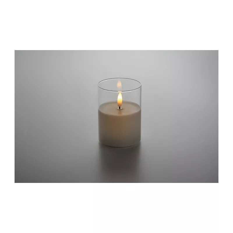 Świeca LED z wosku w szklanym pojemniku XANDLE+ - Bialy (MO2366-06)