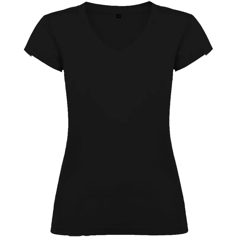 Damska koszulka z dekoltem w serek 155 g/m² Roly Victoria - Czarny (R6646-BLACK)