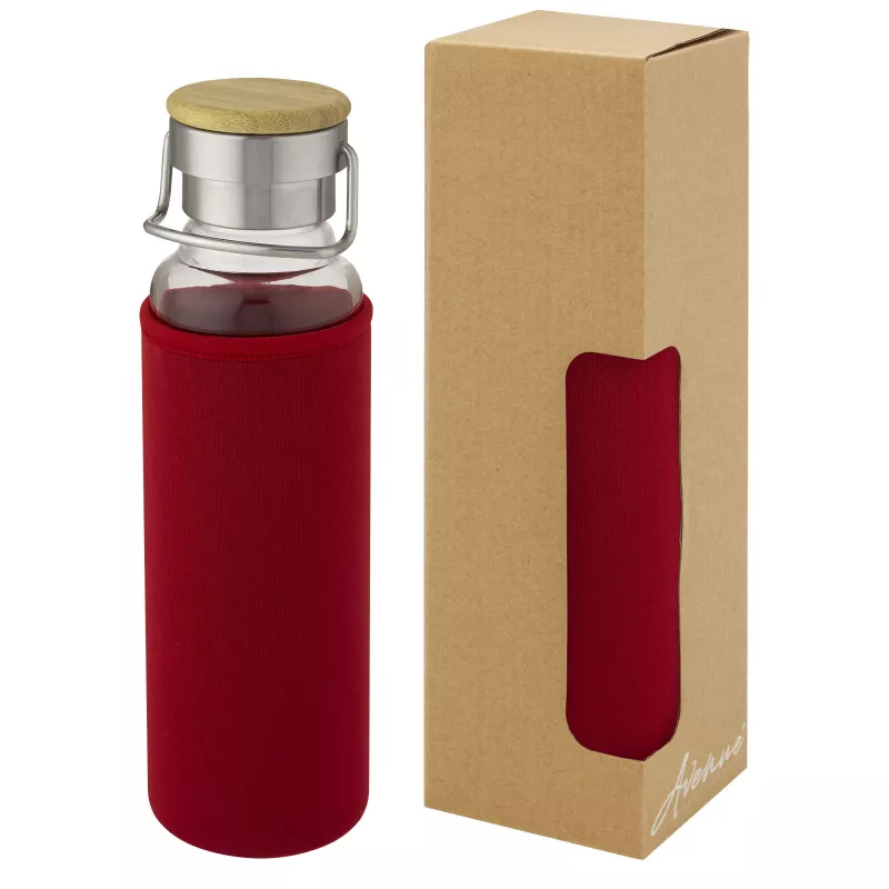 Szklana butelka Thor 660 ml z neoprenowym pokrowcem - Czerwony (10069621)