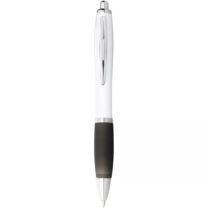 Długopis Nash z białym korpusem i kolorwym uchwytem - Biały-Czarny (10690003)
