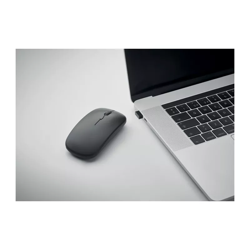 Mysz bezprzewodowa z ABS z recyklingu CURVY C - Czarny (MO2222-03)