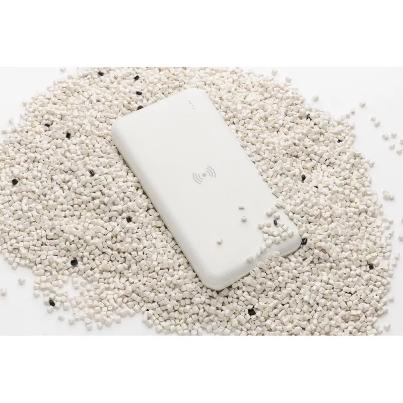 Bezprzewodowy power bank, ładowarka bezprzewodowa - biały (P322.673)