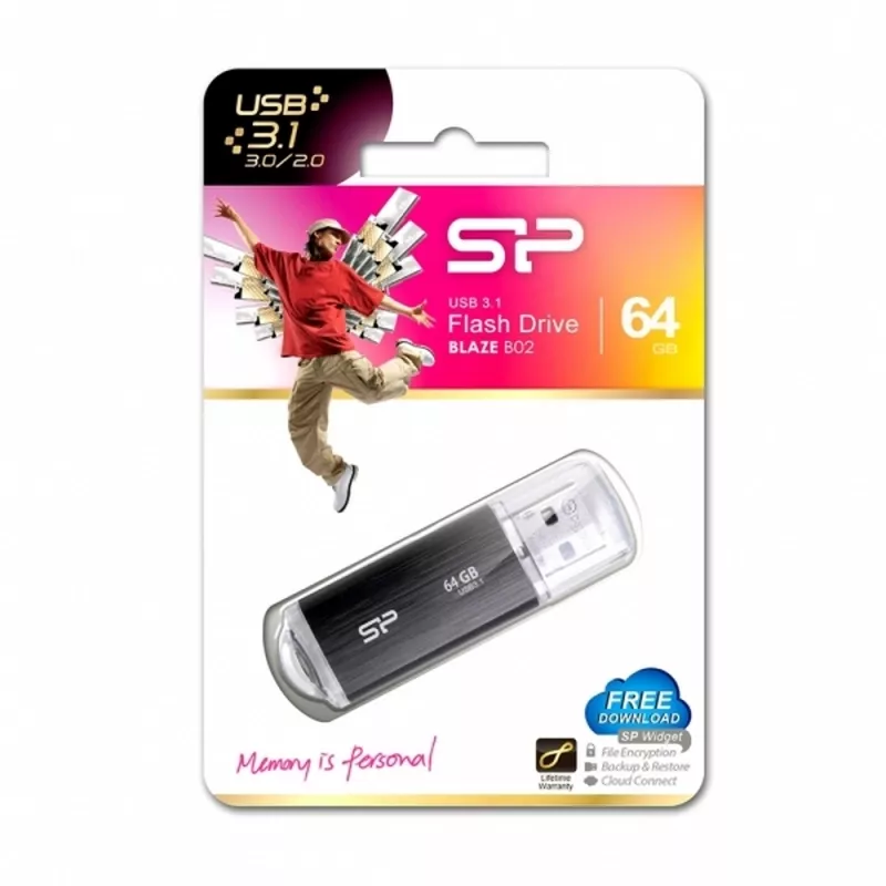 Pendrive Blaze B02, 32GB 3.1 Silicon Power - czarny (EG813903 128GB)