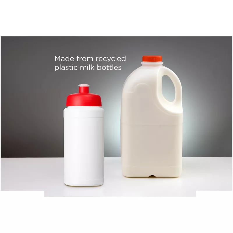 Baseline 500 ml butelka sportowa z recyklingu - Biały-Czerwony (21044496)