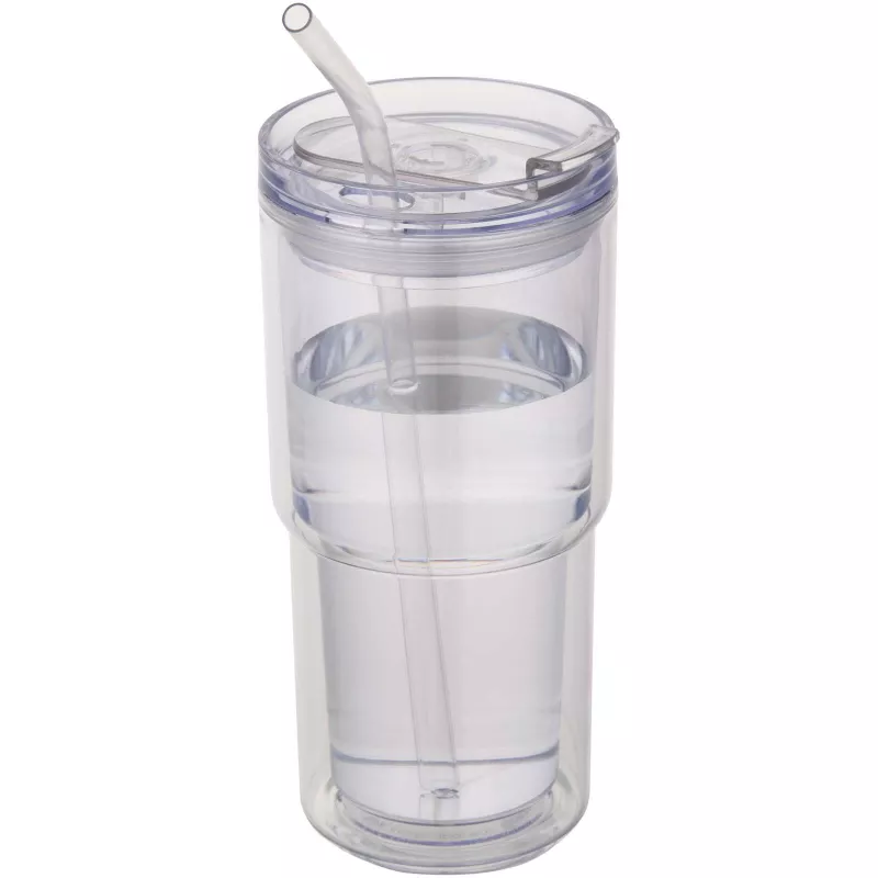 Kubek plastikowy Archer o pojemności 480 ml z podwójnymi ściankami - Przezroczysty bezbarwny (10096701)