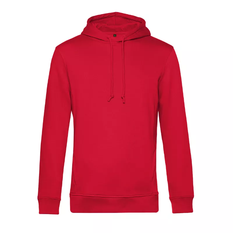 Bluza męska z kapturem B&C Organic Inspire Hooded - Red (004) (WU33B-RED)