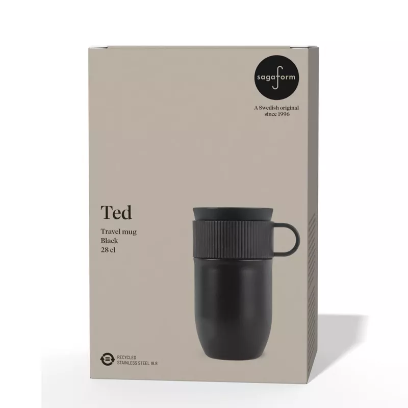 Izolowany kubek Sagaform Ted, 280 ml, szczelny, można myć w zmywarce - czarny (LT52131-N0002)