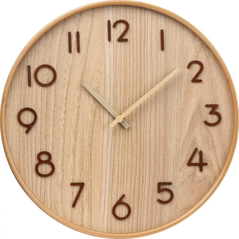 Zegar ścienny drewniany - beżowy (4259113)