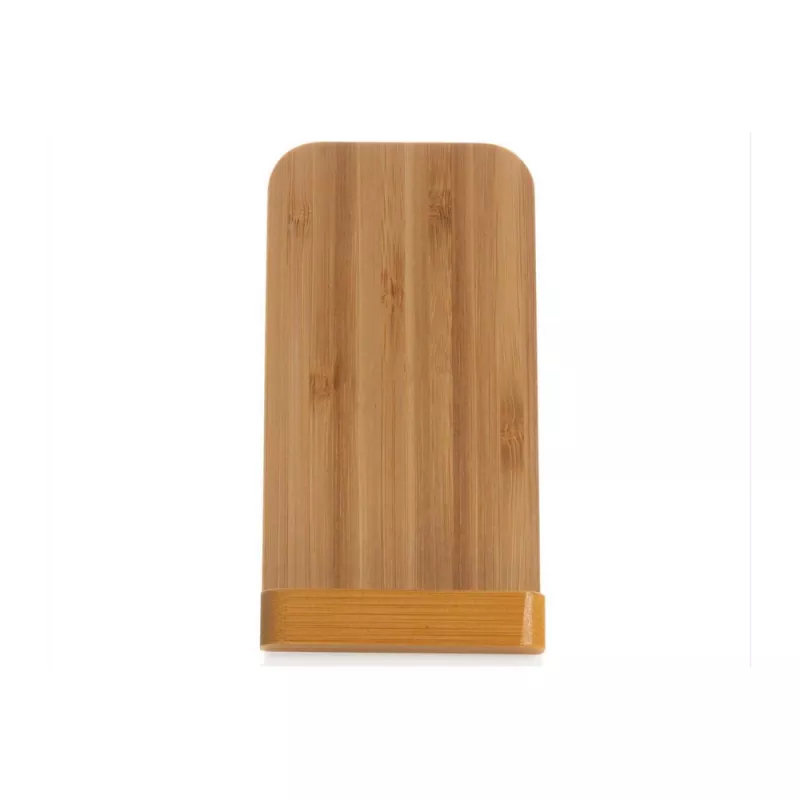 Bambusowa ładowarka bezprzewodowa 5W, stojak na telefon - brązowy (P308.359)