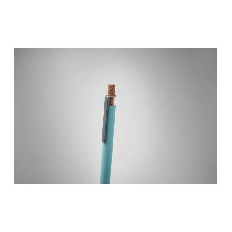 Długopis z korkowym przyciskiem BERGAMO + - Baby Blue (MO2652-66)