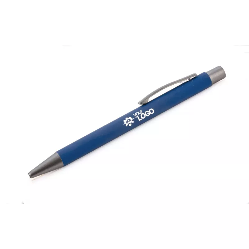 Długopis aluminiowy z gumowaną powierzchnią GOMA - niebieski (19617-03)