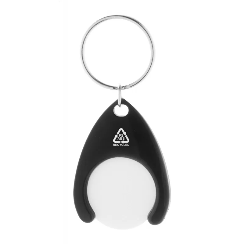 Brelok z żetonem do wózka RPET Neppy - czarny (AP874021-10)