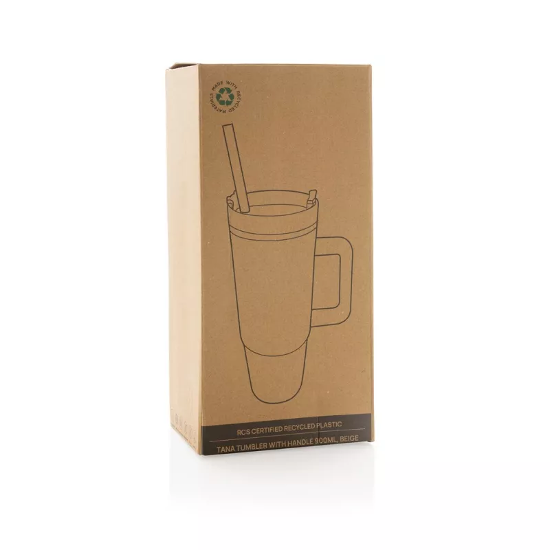 Kubek podróżny 900 ml Tana, plastik z recyklingu - beżowy (P437.1019)